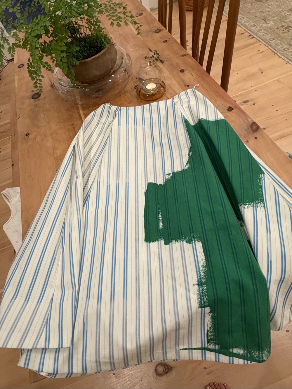 Zara Blue-Striped White Shirt Dress